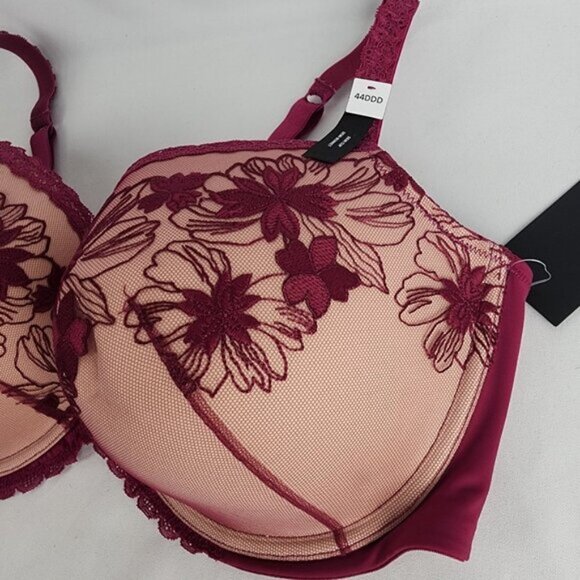 Deesse Burgundy Lace Bra Size 44DDD - Picture 4 of 6